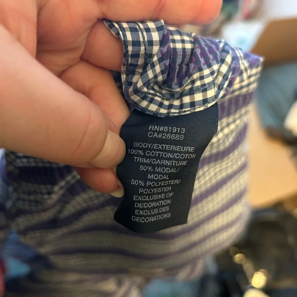 ROBERT GRAHAM BLUE & PURPLE CHECKERED BUTTON DOWN SHIRT - Picture 5 of 6